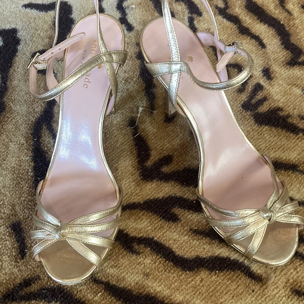 Kate Spade Elegant Gold Strappy Heels